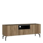 Furniture To Go | Kendall, Engineered Wood, Oak and Black, TV-Unit with 2 Doors + 1 Drawer