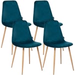 Atmosphera Créateur D'intérieur - Atmosphera 4x chaises «roka» vert bleuâtreBleu 45x51x87 cm - Bleu