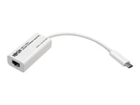 Eaton Tripp Lite Series USB-C to Gigabit Ethernet NIC Network Adapter 10/100/1000 Mbps White - Adaptateur réseau - USB-C 3.1 - Gigabit Ethernet - blanc