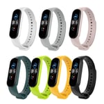 (7-Pack) Tencloud Straps Compatible with Xiaomi Mi Band 5 Strap, Replacement Soft Silicone Sport Wristband Arm Band for Xiaomi Mi Band 5 Fitness Tracker (7A)