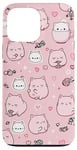 iPhone 13 Pro Max Adorable Cat Patterns Pink Design Cute kittens Patterns Case