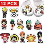 12Pcs Anime One Piece Shoe Charms Set For Croc Sandals Jibbitz Shoes Charm UK