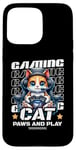 Coque pour iPhone 15 Pro Max Paws And Play Jeu vidéo chat pour hommes, garçons, femmes, enfants