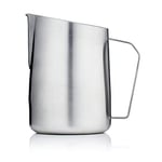 Barista & Co Stainless Steel Milk Jug - Portable Dial Milk Frothing Jug for Coffee Machine with Internal Measuring Marks - Silver 600ml Milk Frothing Pitcher for Coffee Art Making, as Latte,Cappuccino