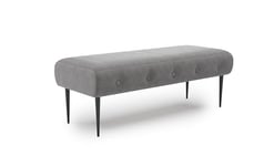 CAVADORE Amba Banc rembourré Tendance 2 Places pour Cuisine, Salle à Manger ou Cuisine/Banc de Cuisine adapté au canapé 2 Places Amba / 119 x 52 x 54 cm/Tissage Plat : Gris foncé