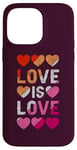 Coque pour iPhone 14 Pro Max Lesbienne, Cœurs, L'amour est l'amour, Fierté LGBT