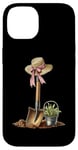 Coque pour iPhone 14 Pelle de jardinage avec nœud Coquette pour la fête des mères