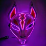 Halloween Fox Mask Cosplay Party LED Glow Mask Japanilainen Anime Fox Mask Värikäs Neon Light EL Mask Glow In The Dark Club Props