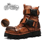 Bottes de Moto en Cuir pour Adultes/Bottes Punk Martin Bottes en Cuir Montantes en Cuir pour Hommes Bottes Courtes européennes et américaines d'outillage du désert Bottes Militaires,B,37