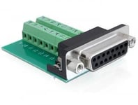 Delock seriell adapter - 15 pin D-Sub (DB-15) til 16 pin terminal block