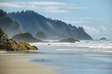 View of wild beach in Oregon