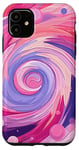 iPhone 11 Swirl Pink Color Illustration Pattern Abstract Art Case