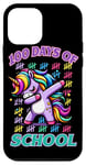 Coque pour iPhone 12 mini 100 jours d'école à tamponner Unicorn Rainbow