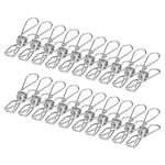 Vicloon Pinces À Linge en Acier Inoxydable,24pcs 6cm Pince À Linge Metal Pinces À Linge Multi-Usages pour Linge en Plein Air et Les Jardin,Balcon,Solide et Coupe-Vent