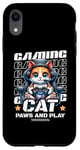 Coque pour iPhone XR Paws And Play Jeu vidéo chat pour hommes, garçons, femmes, enfants