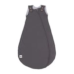 LÄSSIG Sac de couchage toutes saisons pour bébé sans manches unisexe, taille 50/56, 0-2 mois, Garden Explorer anthracite