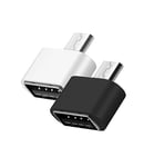 Magnet, Adaptateur 2.0 Micro vers USB-A, Lot 2 Mix Noir et Blanc, OTG Adaptateur Micro vers USB-A Compatible avec Tablette, Smartphones Micro USB et Périphériques