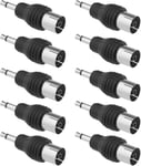 10 Pièces Adaptateur Prise Mono vers Prise Coaxiale 3.5mm Compatible avec Wave III IV et Dab Récepteur Connecteur d'antenne Radio TV Noir(Q902)