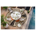 Table de jardin - 6 places - Aluminium - Blanc - CAPRI  