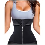 3 Clip&1 Zip 6 Stålbenad waist trainer Sportträning Kroppsformare Magkontroll black S