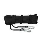 Corde d'escalade en polyester de 12 mm - Robuste - Résistante à la corrosion et aux déchirures - Faible friction - Équipement d'extérieur noir et rouge - Taille : 100 m