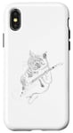 Coque pour iPhone X/XS Femme Chat Rocker Funny Chat joue la guitare Rockstar Cats