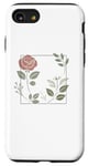 Coque pour iPhone SE (2020) / 7 / 8 Rose florale botanique, style minimaliste, roses d'amour