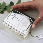 Personalised Silver Finish Bible Trinket Holy Communion Christening Baptism