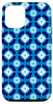 iPhone 12/12 Pro Navy Blue Polka Dots Symmetry Nautical Mediterranean Pattern Case