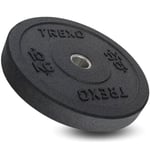TREXO Olympic Bumper Disque d'haltère 10 kg Matériau caoutchouté pour haltères longs Diamètre 50 mm Disque de fitness durable Musculation Crossfit