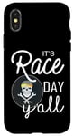 Coque pour iPhone X/XS Citation It's Race Day Yall Car Racing Dirt Road Track Racing