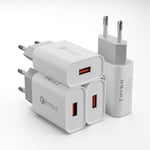 (4 Pack) 18w Chargeur Rapide Pr Usb Secteur Pour Samsung Galaxy S21 20 S10 S9 S8 S7 A55 A53 A50 A40 A35 A25 A15 A14 A13 A10 M34, Pour Iphone Xiaomi Google Huawei Oppo, Chargeur Mural Univers[L1552]