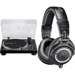 Audio-Technica LP120xBTUSB Direct-Drive Turntable (Bluetooth & USB) Black & M50x Professional Monitor Headphones Black