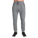 Tansozer Pantalon Jogging Homme Coton Pantalon Survetement Homme Sportswear Sport Training Pantalon Sudation Bas de Jogging Homme Running Jogger Pants Gris 2XL