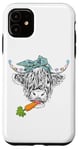 iPhone 11 Cute Highland Cow Easter Spring Season Eggs Carrot Bandana Case