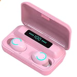 Bluetooth Wireless Headphones with Mic Sports Waterproof Bluetooth Earphones Touch Control Wireless Headsets Earbuds (pink)