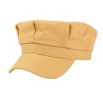 ZYM Spring Summer Newsboy Hat Cap Women Cotton Yellow Flat Cap Ladies Solid Casual Hats For Women Accessories-Yellow