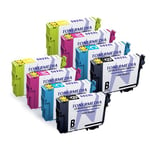 TONERMEDIA - x8 cartouches d'encre Epson 502XL compatibles (2 Noir, 2 Cyan , 2 Magenta, 2 Jaune)