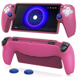 FYOUNG Coque de Protection pour Playstation Portal, Coque de Protection en Silicone Souple avec Protection complète et poignées antidérapantes pour Lecteur à Distance Playstation Portal (Rose Clair)