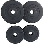 Gorilla Sports - Disques Olympiques en plastique - 50/51mm De 1,25 kg à 15 kg et disponible en lot - Poids : 2 x 5 + 2 x 10 kg