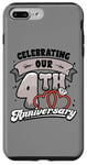 iPhone 7 Plus/8 Plus 4th Wedding Anniversary Celebrating 4 Years Matching Gift Case