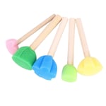 Hot 5pcs Colorful Mini DIY Painting Sponge Seals Brushes Tool Wooden Handle Draw