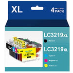 HALLOLUX LC3219XL LC3217XL Cartouches d'encre Compatible pour Brother LC3219 XL LC3217 XL Compatible pour MFC-J5330DW MFC-J5335DW MFC-J5730DW MFC-J6530DW MFC-J6930DW (Noir Cyan Magenta Jaune)