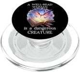 A Well Read Woman is a Dangerous Creature Floral Book Reader PopSockets PopGrip pour MagSafe