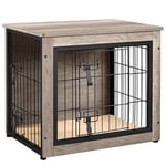 Yaheetech Cage pour Chien Intérieur Cage pour Animaux Maison pour Chien Niche en Bois pour Animaux de Compagnie 69×51×61 cm Gris