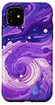 iPhone 11 Swirl Purple Color Illustration Pattern Abstract Art Case