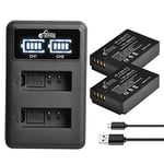 Pickle Power 2 Pack LP-E12 Battery and LED USB Dual Charger Compatible with Canon EOS M100, SX70 HS, Rebel SL1, EOS 100D, EOS M, EOS M2, EOS M10 EOS M50 LC-E12E Mirrorless Digital Camera