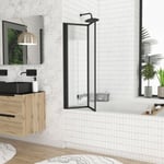 Pare-baignoire avec volet pivotant 70 x 120 cm noir mat Galedo