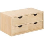 Commode Bois Massif Naturel Peindre 4 Tiroirs Mesures 40x20x18 CM