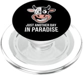 Cow Farmer Just Another Day In Paradise Funny Cow Farmer PopSockets PopGrip for MagSafe